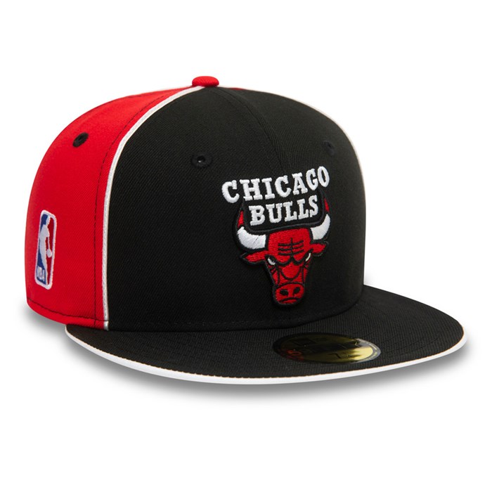 Chicago Bulls NBA Piping 59FIFTY Lippis Mustat - New Era Lippikset Suomi FI-083956